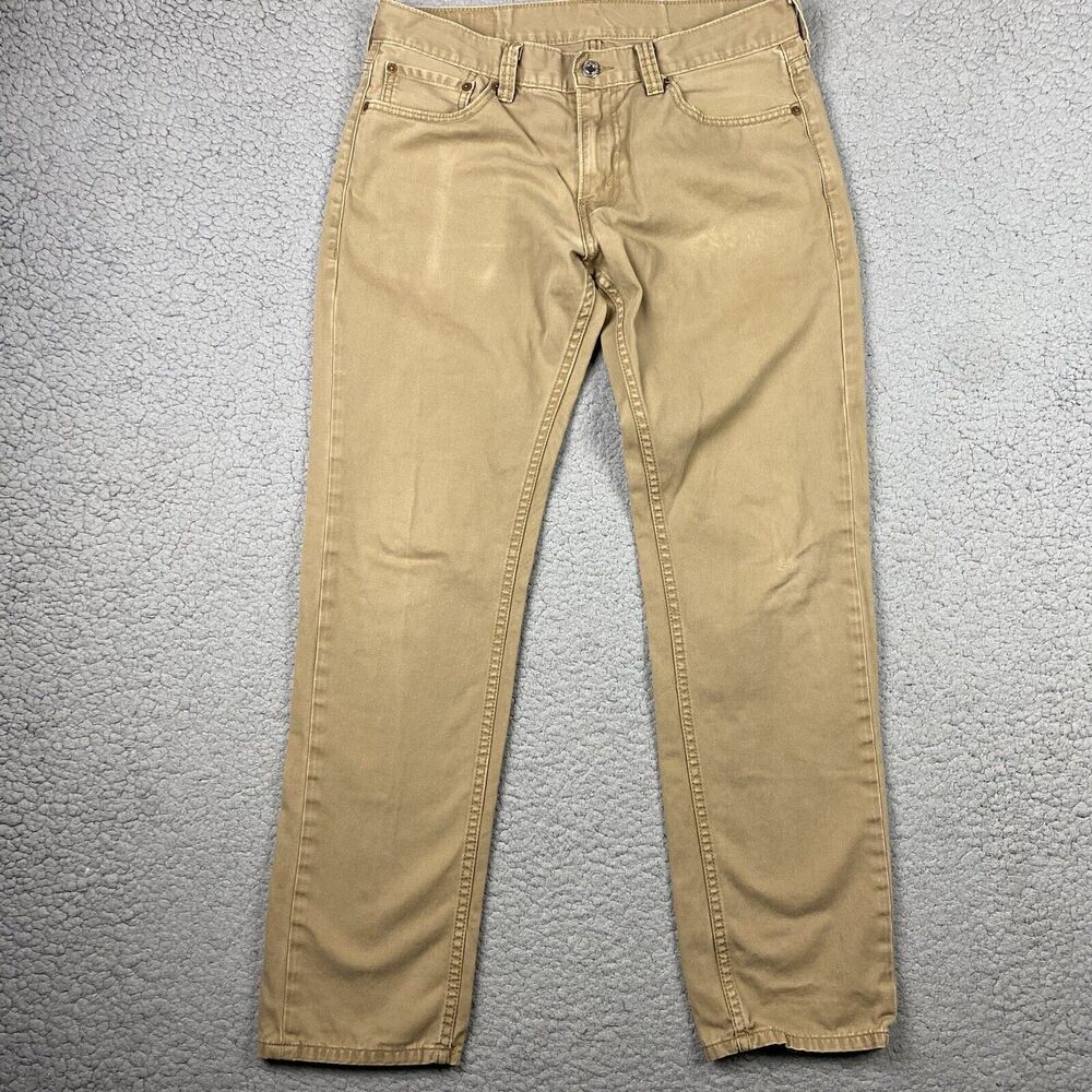 Levi’s 511 Slim Khaki Tan‎ Beige Jeans Mens Size 32x32 (32x31) Cotton FLAW READ